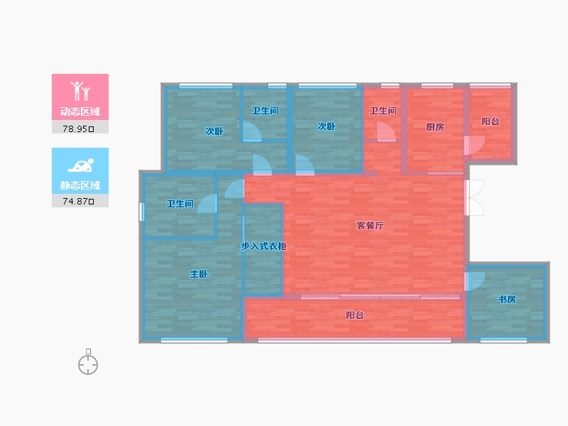 重庆-重庆市-香港置地壹号半岛53,54,48套内141m²-139.42-户型库-动静分区