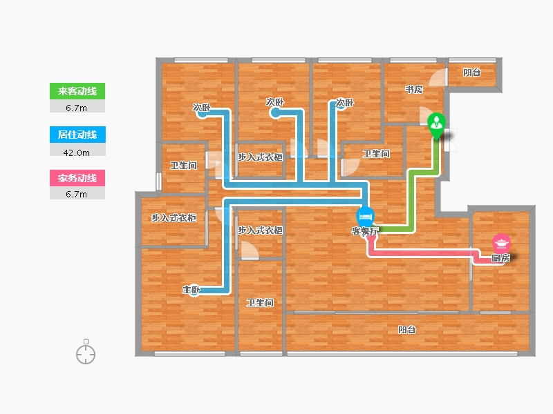 重庆-重庆市-香港置地壹号半岛32,33,26,27套内183m²-180.97-户型库-动静线