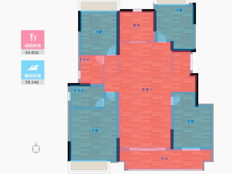 河南省-南阳市-中梁首府-115.70-户型库-动静分区