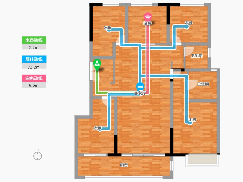 云南省-玉溪市-玉山城臻园-124.48-户型库-动静线