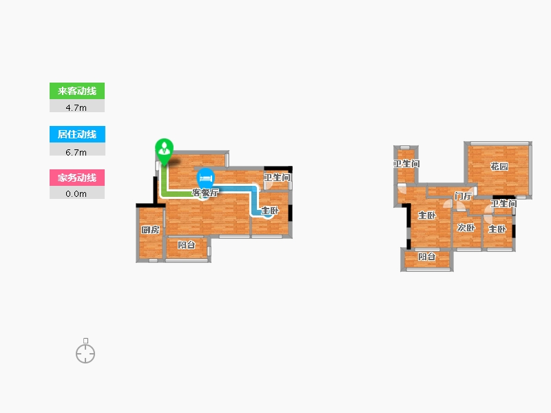 重庆-重庆市-领地观云府2号楼,6号楼套内110m2-110.00-户型库-动静线