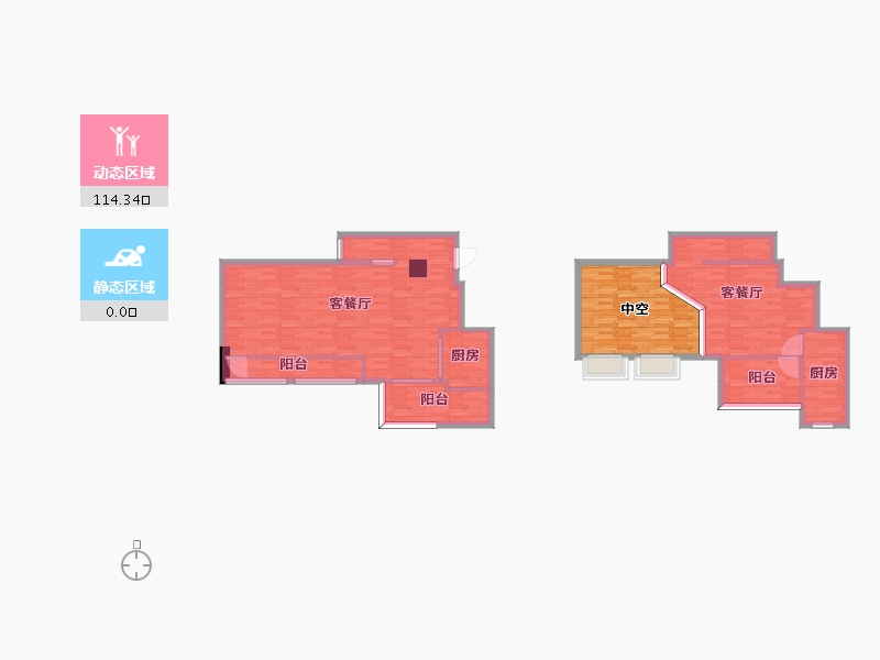 重庆-重庆市-领地观云府6号楼,6号楼套内102m2-119.86-户型库-动静分区