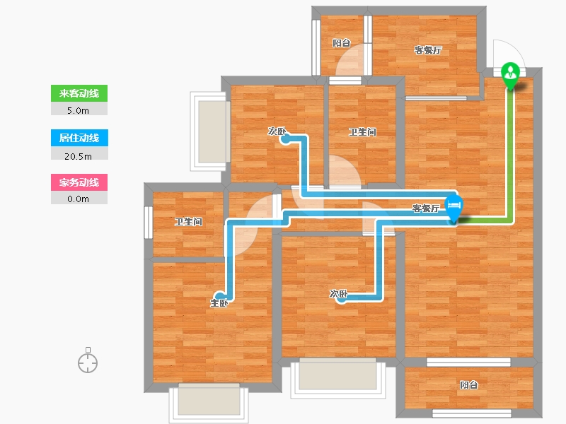 重庆-重庆市-华远海蓝城高层23号楼,2期高层19号楼,高层20号楼,高层21号楼,高层22号-78.00-户型库-动静线