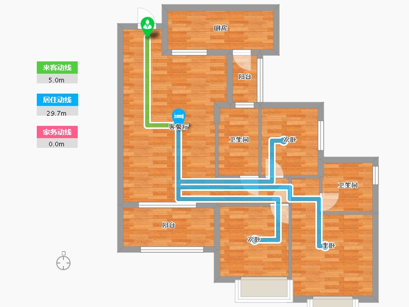 重庆-重庆市-恒大新城高层10号楼,高层9号楼套内0m2-86.75-户型库-动静线