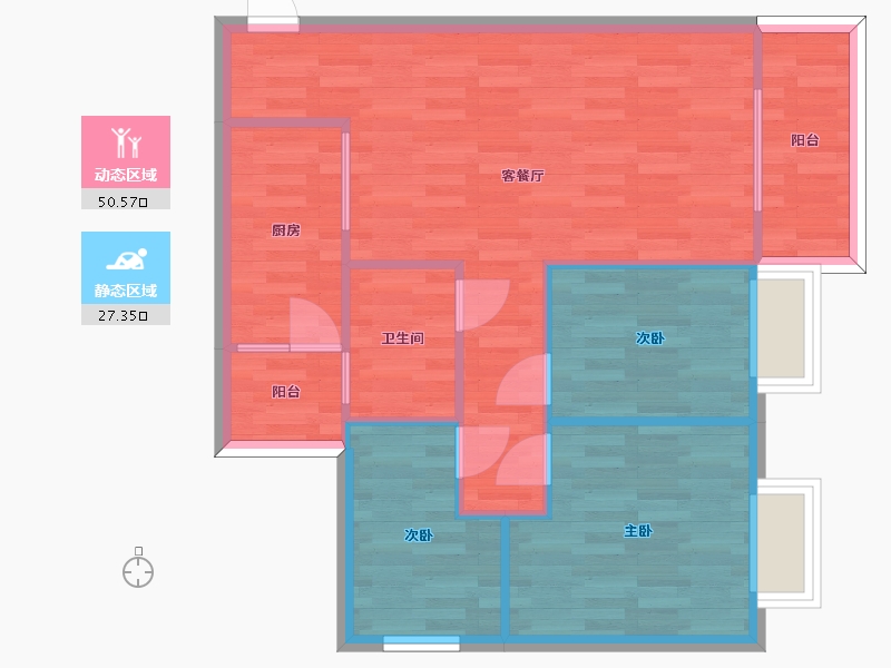 重庆-重庆市-恒大新城8号楼5号房套内0m2-70.21-户型库-动静分区