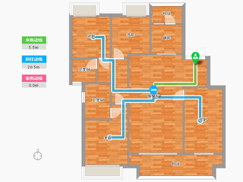 重庆-重庆市-华润澜山望2期洋房1号楼,2期洋房3号楼,2期洋房4号楼,2期洋房7号楼,2期洋-107.84-户型库-动静线