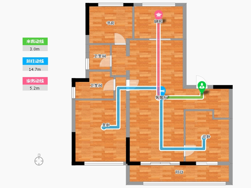 浙江省-宁波市-溪上旦山府-98.07-户型库-动静线