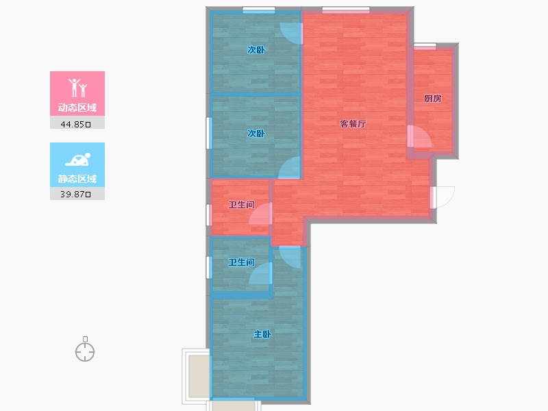 甘肃省-兰州市-天诚丽舍-76.28-户型库-动静分区