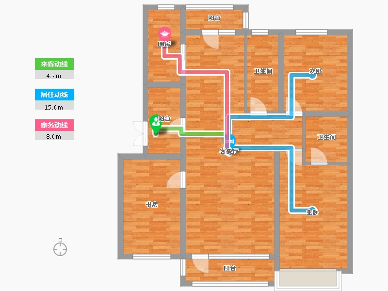 辽宁省-营口市-书香庭院-111.60-户型库-动静线