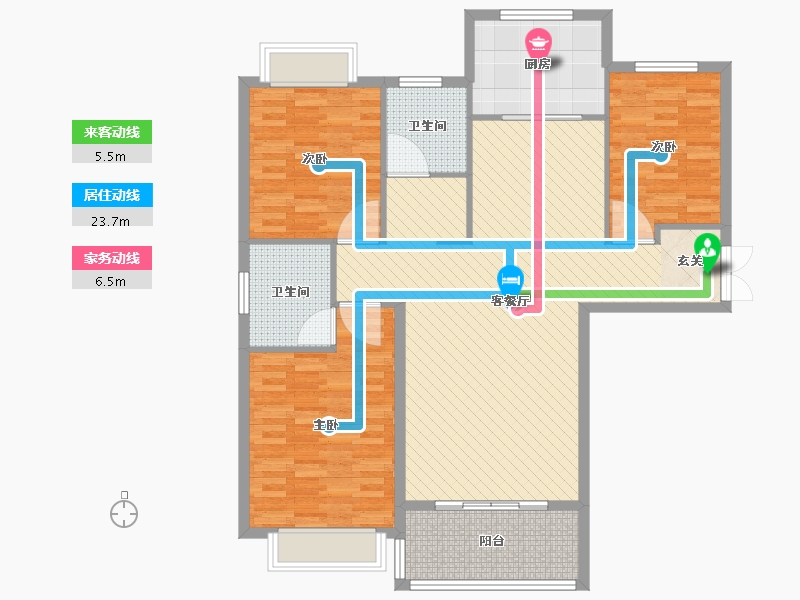 河南省-信阳市-息县幸福人家-115.00-户型库-动静线