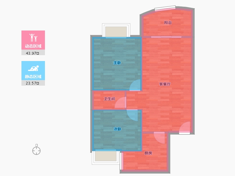 陕西省-西安市-旭景碧泽园-61.50-户型库-动静分区