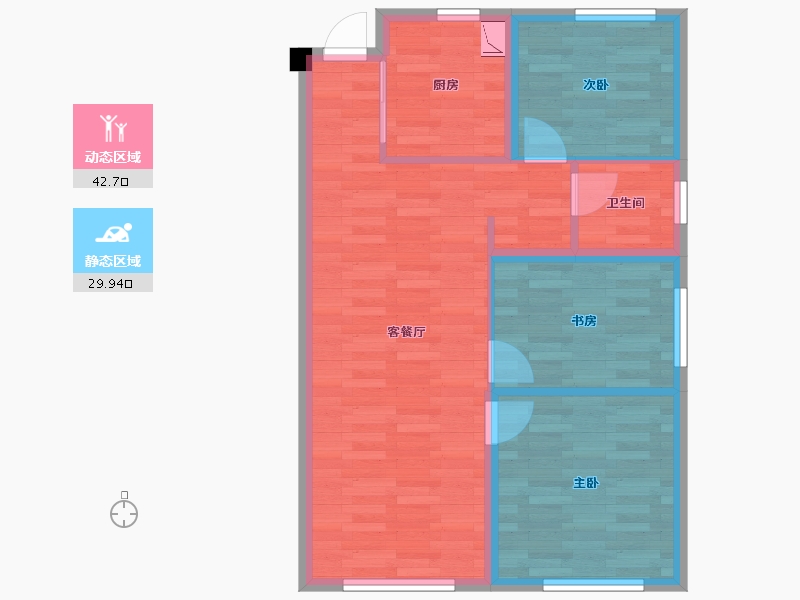 天津-天津市-中海公园城-65.00-户型库-动静分区