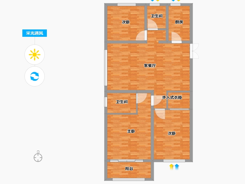 山东省-泰安市-世纪康城-114.01-户型库-采光通风