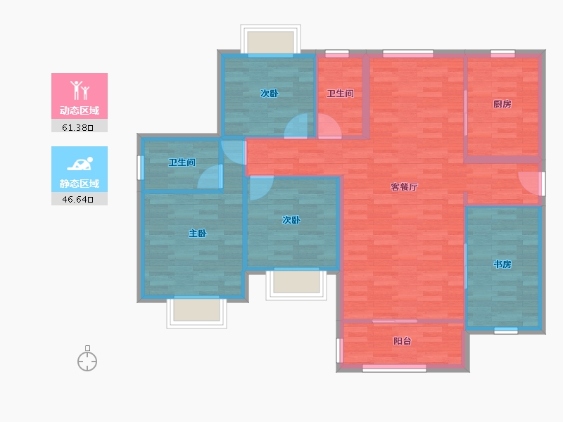 贵州省-贵阳市-中天未来方舟-97.61-户型库-动静分区