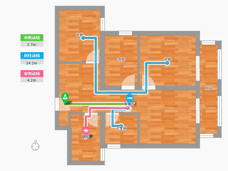 河南省-郑州市-鑫苑国际新城-60.53-户型库-动静线