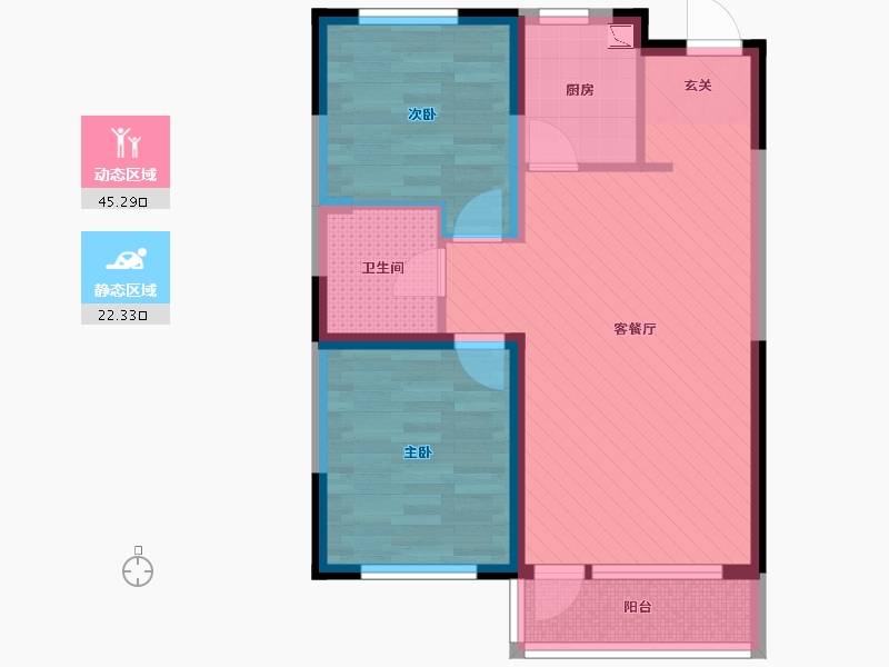 辽宁省-沈阳市-中铁香湖-59.07-户型库-动静分区