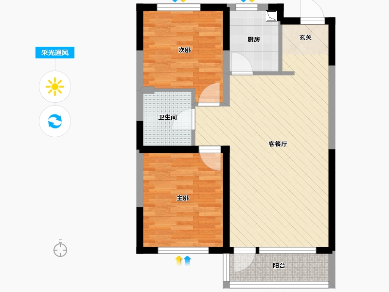 辽宁省-沈阳市-中铁香湖-59.07-户型库-采光通风