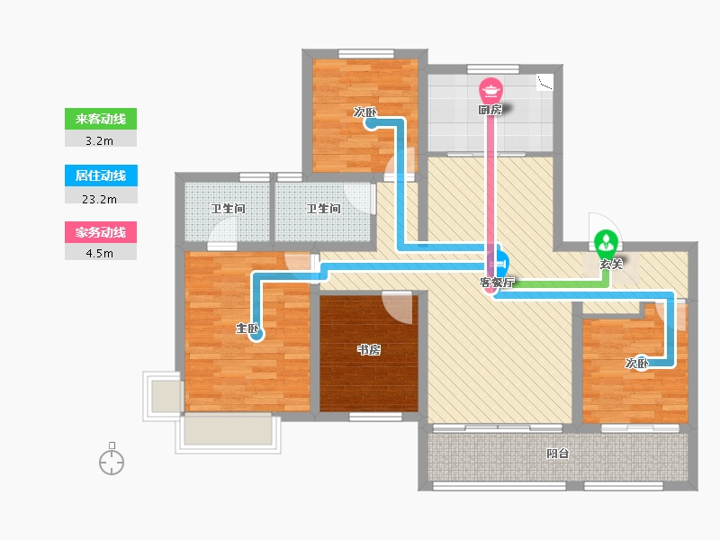 山东省-济南市-龙湖春江悦茗-93.81-户型库-动静线