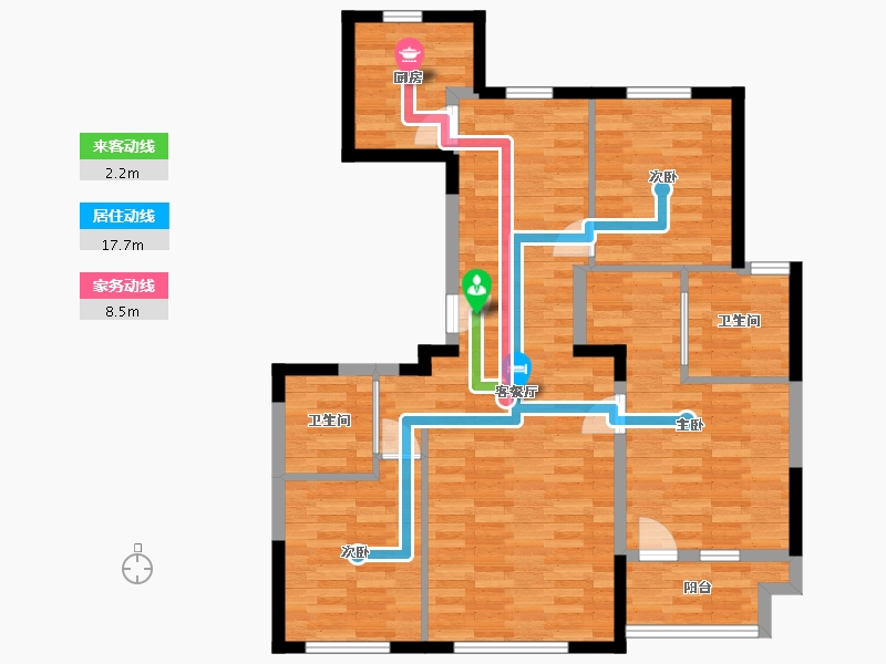 河北省-唐山市-橡树湾贰号院-90.91-户型库-动静线