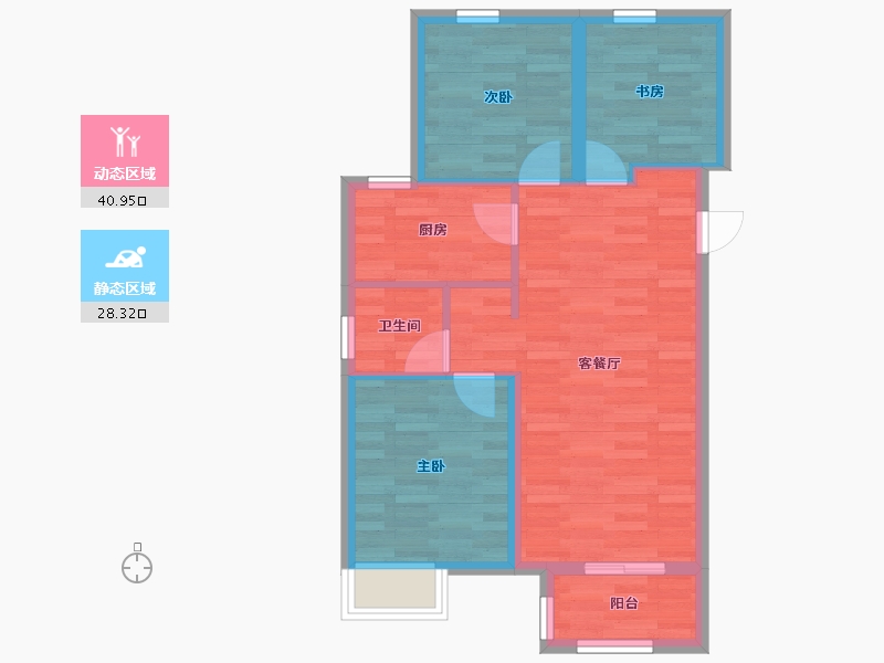 天津-天津市-金地新城大境-61.88-户型库-动静分区