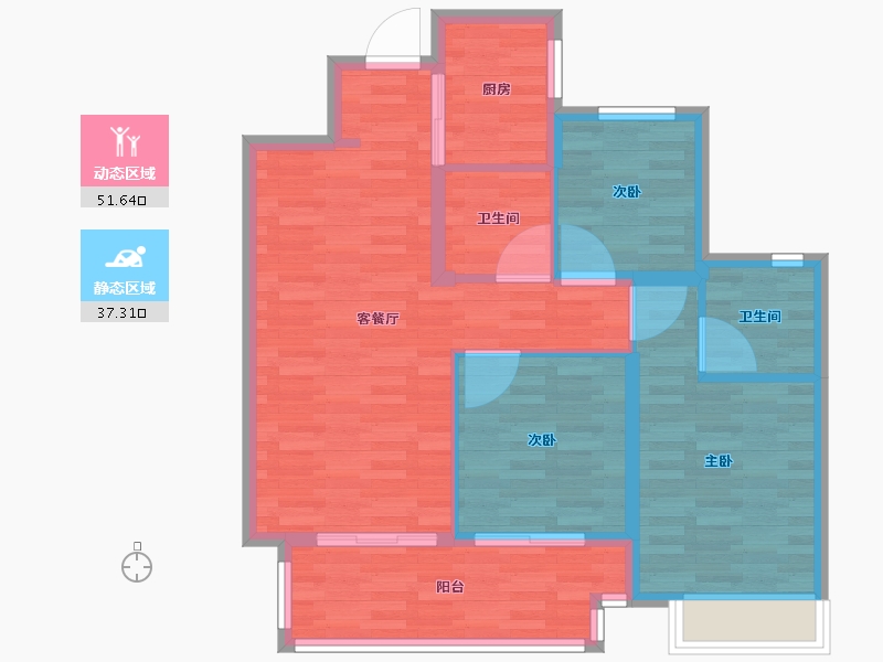 河南省-洛阳市-绿都洛阳府-79.99-户型库-动静分区