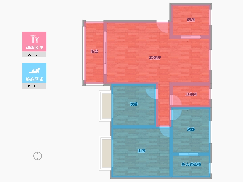 湖南省-怀化市-大汉龙城-93.85-户型库-动静分区