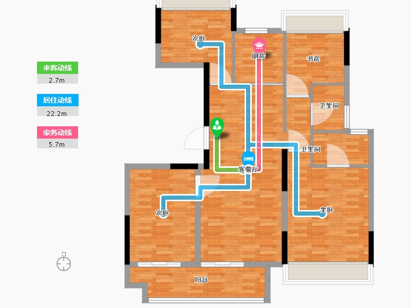 江苏省-徐州市-珍宝岛雍景和府-105.01-户型库-动静线