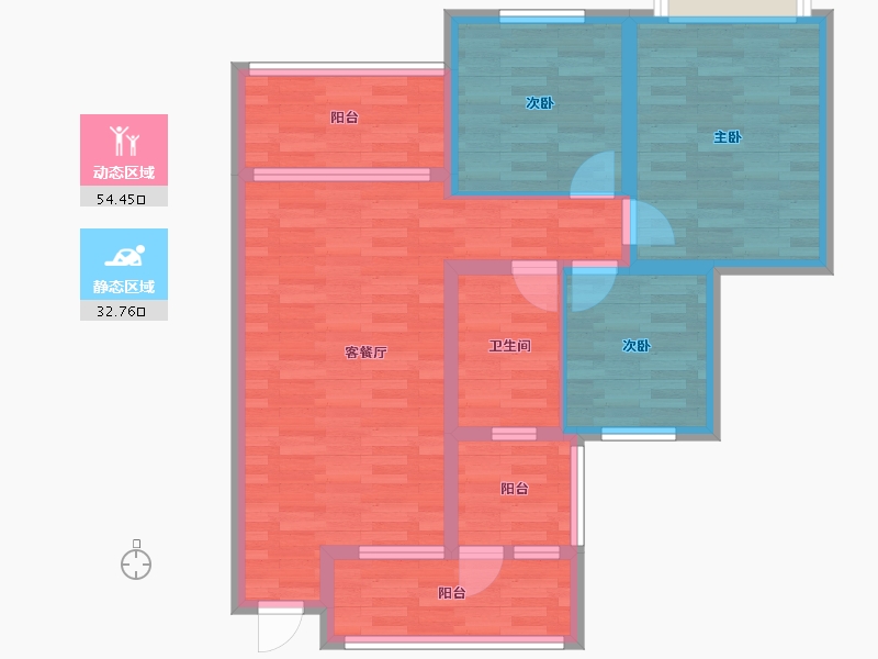 重庆-重庆市-恒大御景半岛-76.24-户型库-动静分区