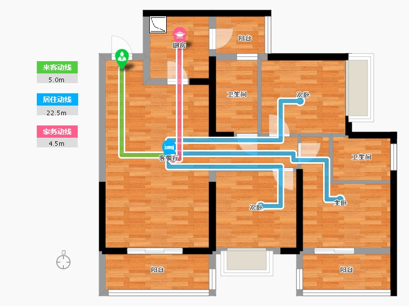 四川省-成都市-首钢蓉城里-85.02-户型库-动静线