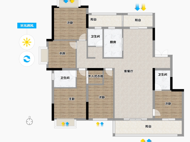 云南省-丽江市-祥和公馆-157.54-户型库-采光通风