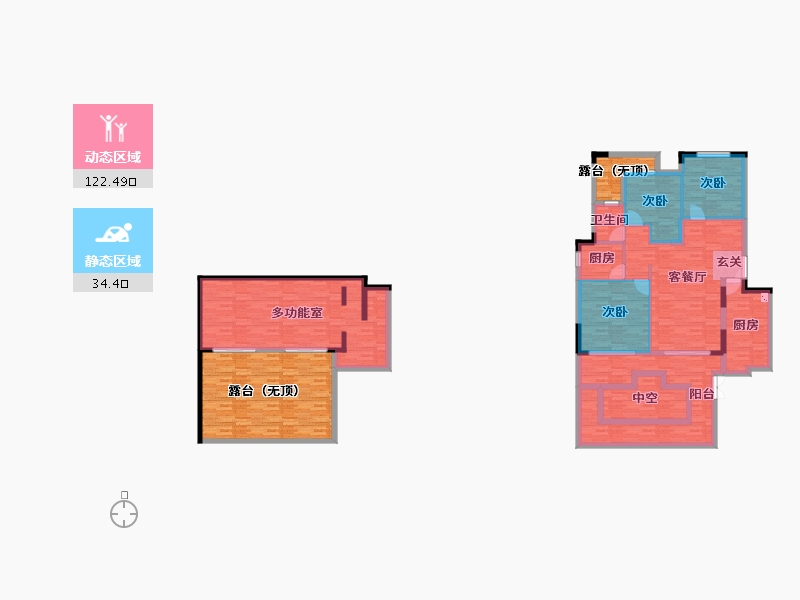 重庆-重庆市-君临南山崇德府建面152.63㎡-174.12-户型库-动静分区