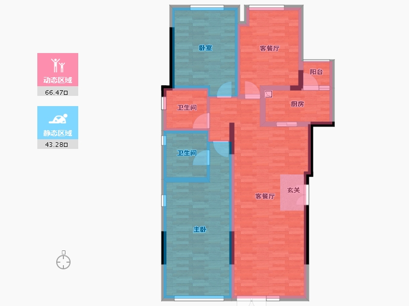 重庆-重庆市-远洋合能枫丹江屿洋房4号楼,洋房8号楼建面122.81㎡-97.95-户型库-动静分区