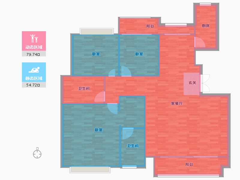 重庆-重庆市-首创禧瑞山河洋房3,9,10,11号,12建面143.11㎡-125.12-户型库-动静分区