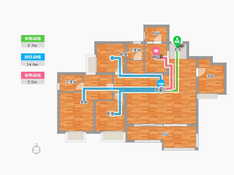 重庆-重庆市-金隅新都会套内122m²-115.75-户型库-动静线