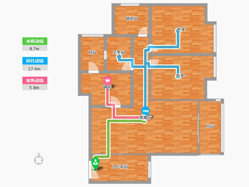 重庆-重庆市-长嘉汇一期建面177.8㎡-147.56-户型库-动静线