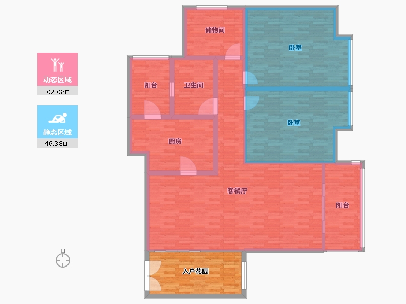 重庆-重庆市-长嘉汇一期建面177.8㎡-147.56-户型库-动静分区