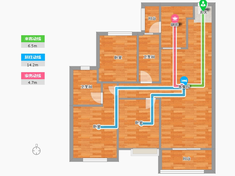 重庆-重庆市-十里长江高层9号楼-86.68-户型库-动静线