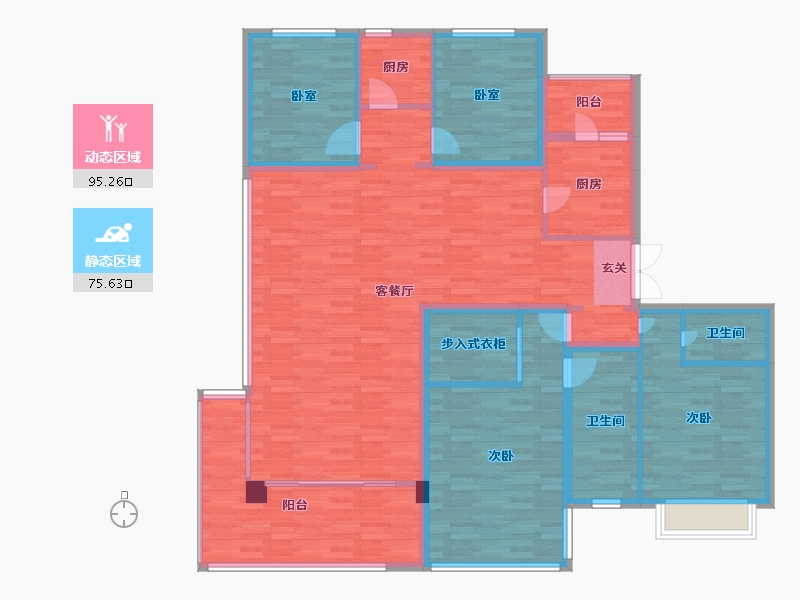 重庆-重庆市-十里长江大平层8号楼191㎡-155.04-户型库-动静分区