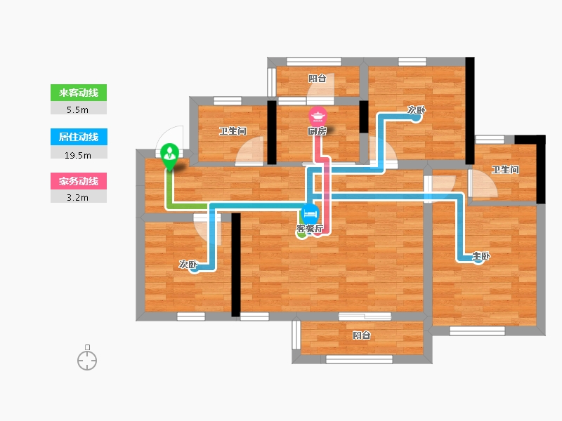 四川省-南充市-阳光江山公园城-66.80-户型库-动静线