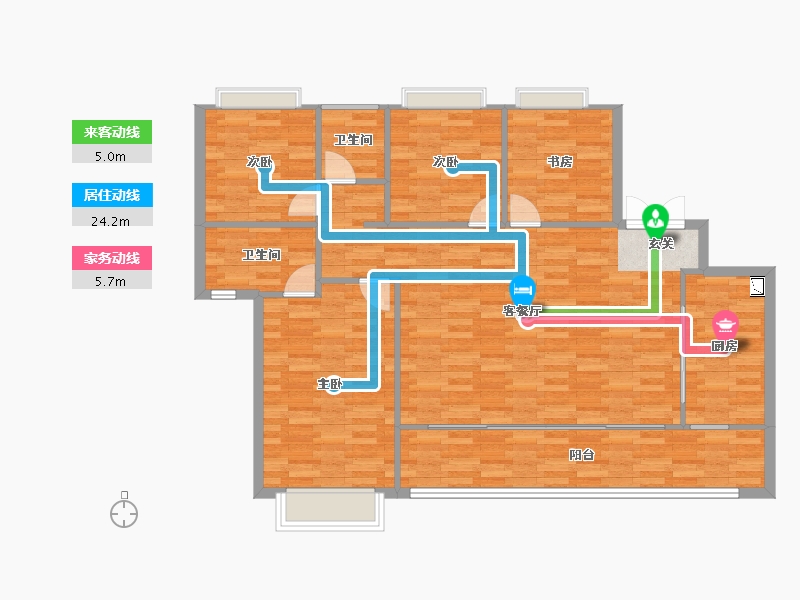 重庆-重庆市-财信融创九阙府10,5,8,11号楼建面145㎡-111.42-户型库-动静线