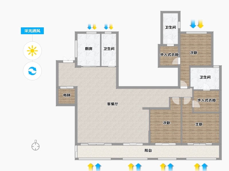 广东省-珠海市-万科・红树东岸-187.48-户型库-采光通风