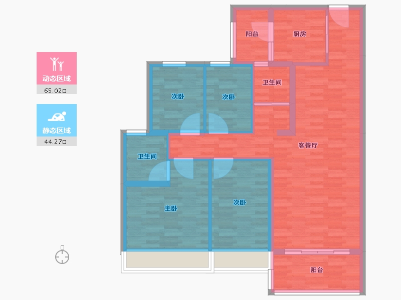 江苏省-镇江市-碧桂园凤凰城-98.00-户型库-动静分区