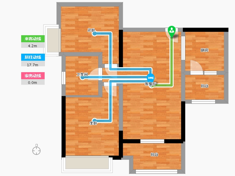 重庆-重庆市-仁能云的左28号楼92.92m²-71.77-户型库-动静线