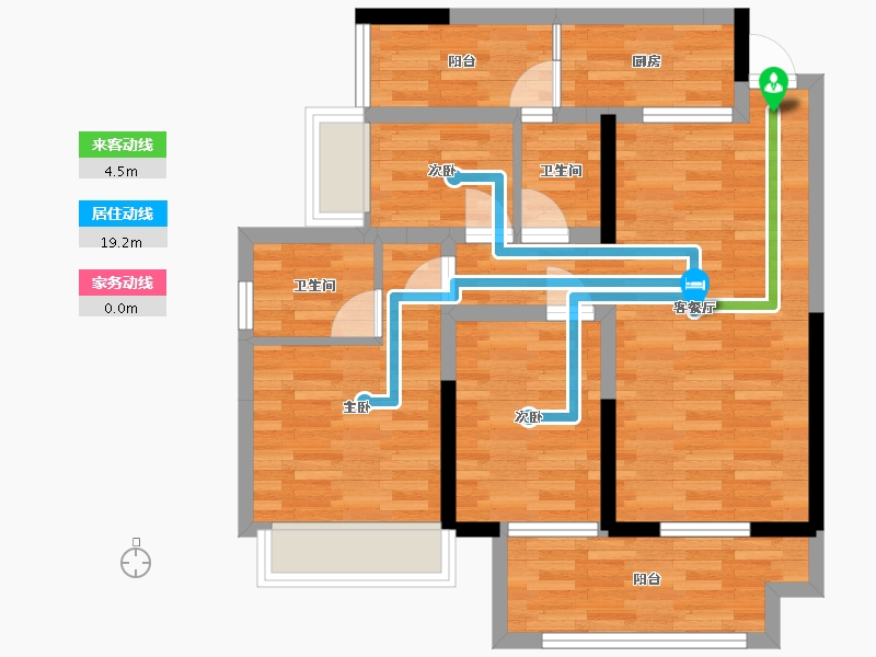 重庆-重庆市-阳光城中央大道38号楼41号楼23号楼24号楼套内89m²-70.89-户型库-动静线