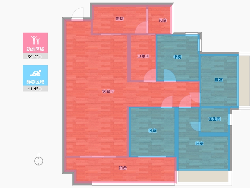 重庆-重庆市-阳光城中央大道38号楼41号楼39号楼40号套内99m²-100.05-户型库-动静分区