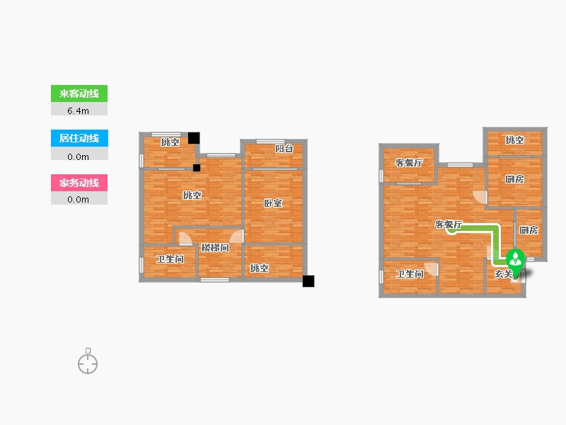 重庆-重庆市-津辉半山府邸12号楼,13号楼套内103m²-140.62-户型库-动静线