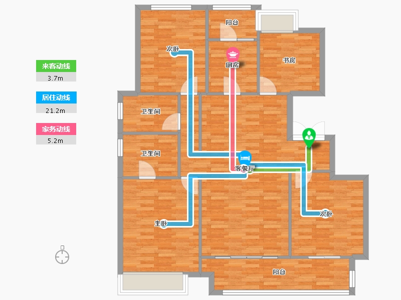 重庆-重庆市-华润琨瑜府0m²-112.18-户型库-动静线