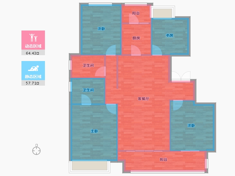 重庆-重庆市-华润琨瑜府0m²-112.18-户型库-动静分区