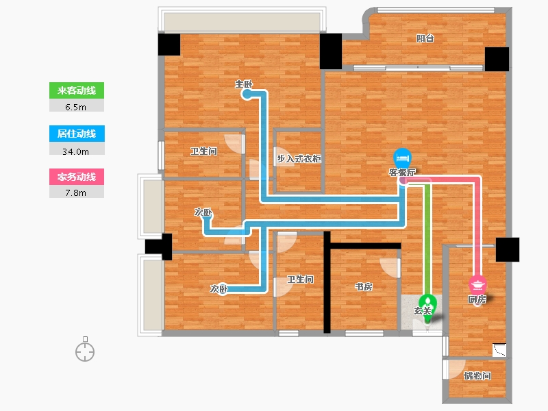 重庆-重庆市-南滨特区9号楼建面258m²-163.54-户型库-动静线