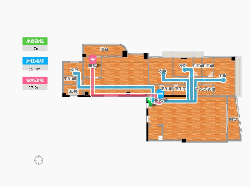 重庆-重庆市-南滨特区9号楼,10号楼建面425.85㎡-299.07-户型库-动静线